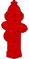 red water hydrant on a white background