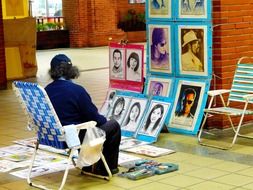 local artist in art gallery in danshui