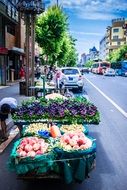 street market near the road