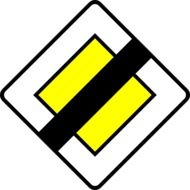 Sign of the end of the priority road clipart