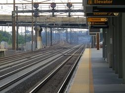 the rails of railway tracks