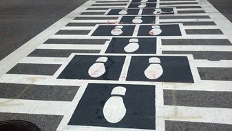 crosswalk footprints drawing