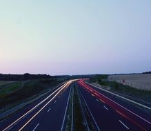 panorama of the evening highway