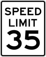 sign speed limit 35 drawing