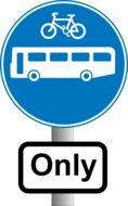 bus and bike ronly sign drawing