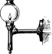 drawing of a candle street lamp