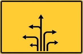 road sign arrows different directions