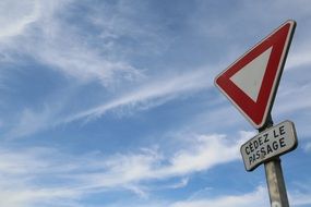 Red road sign