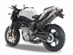 black motorcycle on a white background