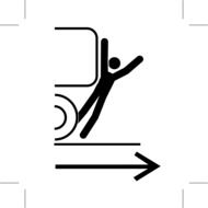machine truck runover danger icon