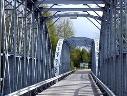 iron truss bridge, perspective, finland