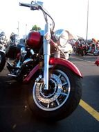 nice red harley-davidson motorbike