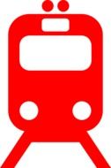 painted red train silhouette