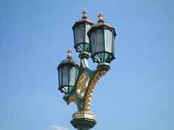 gold green lamp street in london