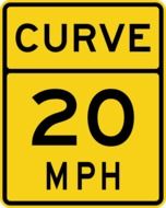 sign curve 20 mph