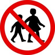 sign prohibiting walking children