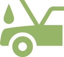 green gasoline at the gas station