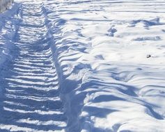 wide trail in the snow