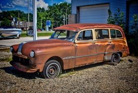 rusty abandoned old car
