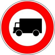 Prohibition of motor vehicles sign clipart