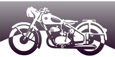 motorcycle on a black white background as a drawing