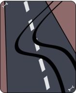 drawn brake marks on asphalt