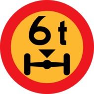 weight maximum 6 tonnes sign