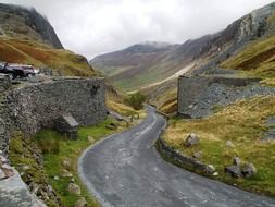 winding road among hills