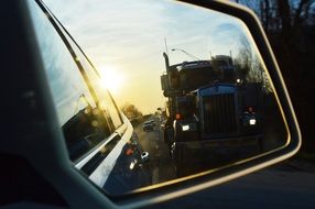 Mirror on a truck