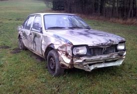 old opel after accident