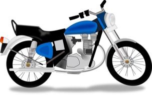 blue motorcycle as a graphic image