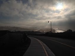 panorama of the evening highway in southern california