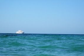 Floating cruise in blue ocean