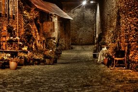 side street in the city at dusk