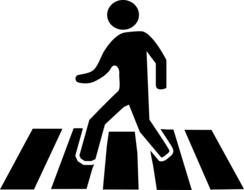 pedestrian cross, icon, black and white