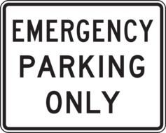 emergency parking only sign drawing