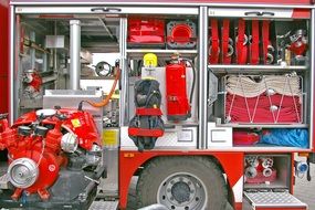 equipment in the fire truck