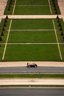 Ð° broken car on a background of green grass