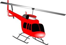 red helicopter as a colorful graphic image