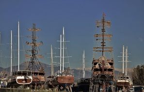 pier with maritime vessels