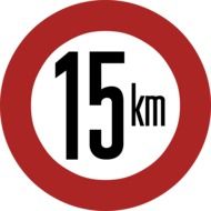 speed limit 15 km roadsign