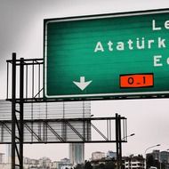 road sign to Ataturk Airport