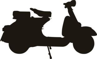 scooter black silhouette drawing