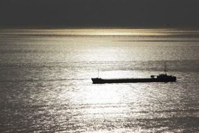 panorama of the ship at dusk