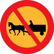 sign forbidding to ride in carts