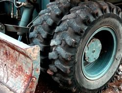 photo of excavator's wheels