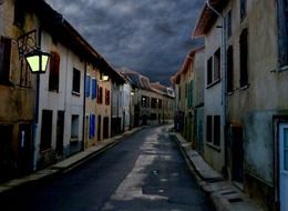 evening clouds street