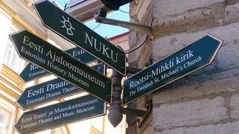 city signs in Tallinn, Estonia
