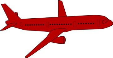 airplane jet plane red drawing