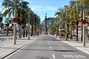 tourist street in Barcelona, Spain